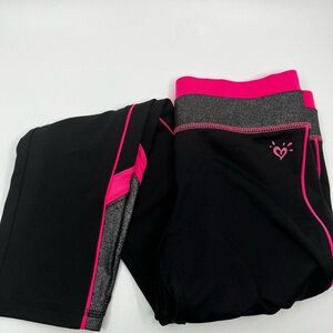 NWOT Justice athletics leggings with Pink and Gray Accents Girls size 12